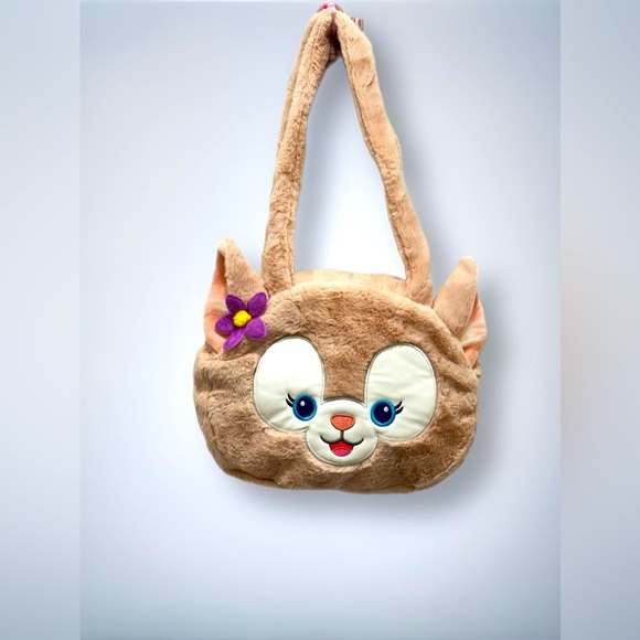 Shanghai Disneyland’s famous character Lina Bell Faux Fur w/flower Shoulder Bag - Picture 1 of 3
